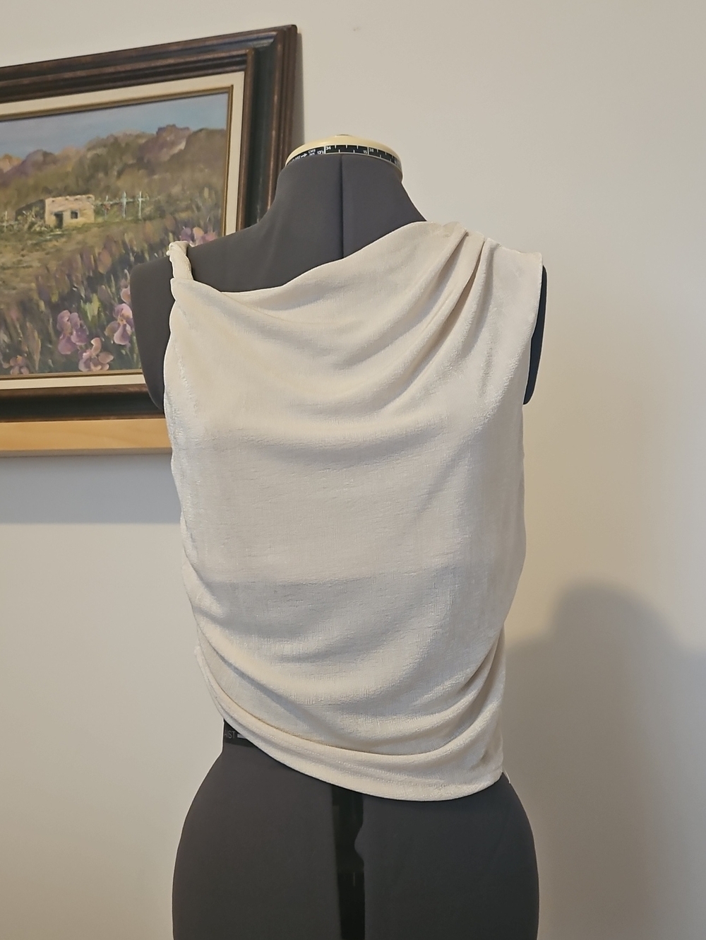 Cider Cream Draped Sleeveless Camisole